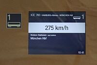 ICE 1 - Geschwindigkeitsanzeige